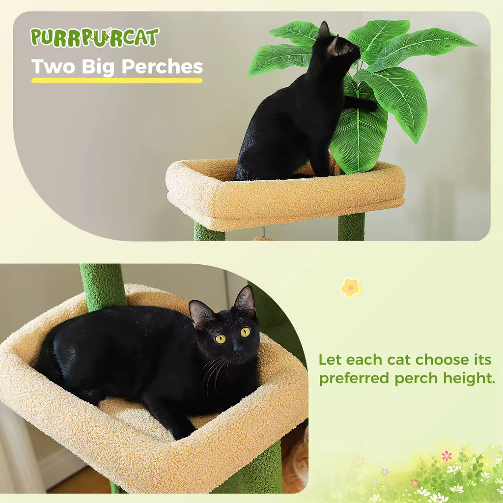 Large Multi-Level Cat Tree for Indoor Cats – Tall Cat Tower with Sisal Scratching Posts, Spacious Cat Condo, Soft Top Perch, Plush Cat Furniture & Toys