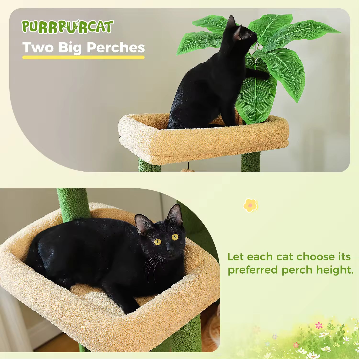 Large Multi-Level Cat Tree for Indoor Cats – Tall Cat Tower with Sisal Scratching Posts, Spacious Cat Condo, Soft Top Perch, Plush Cat Furniture & Toys
