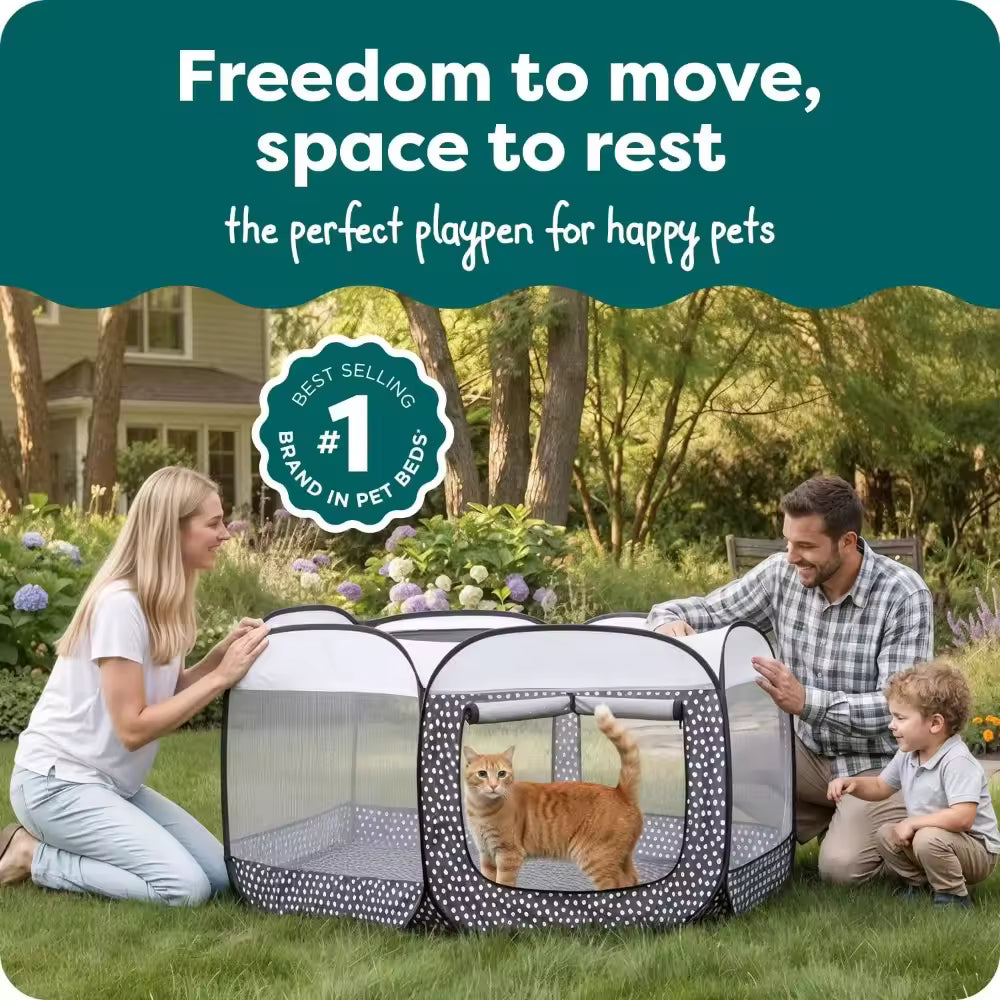 Extra Large Foldable Portable Pet Playpen for Dogs & Cats Indoor/Outdoor Enclosure with Mesh Sides