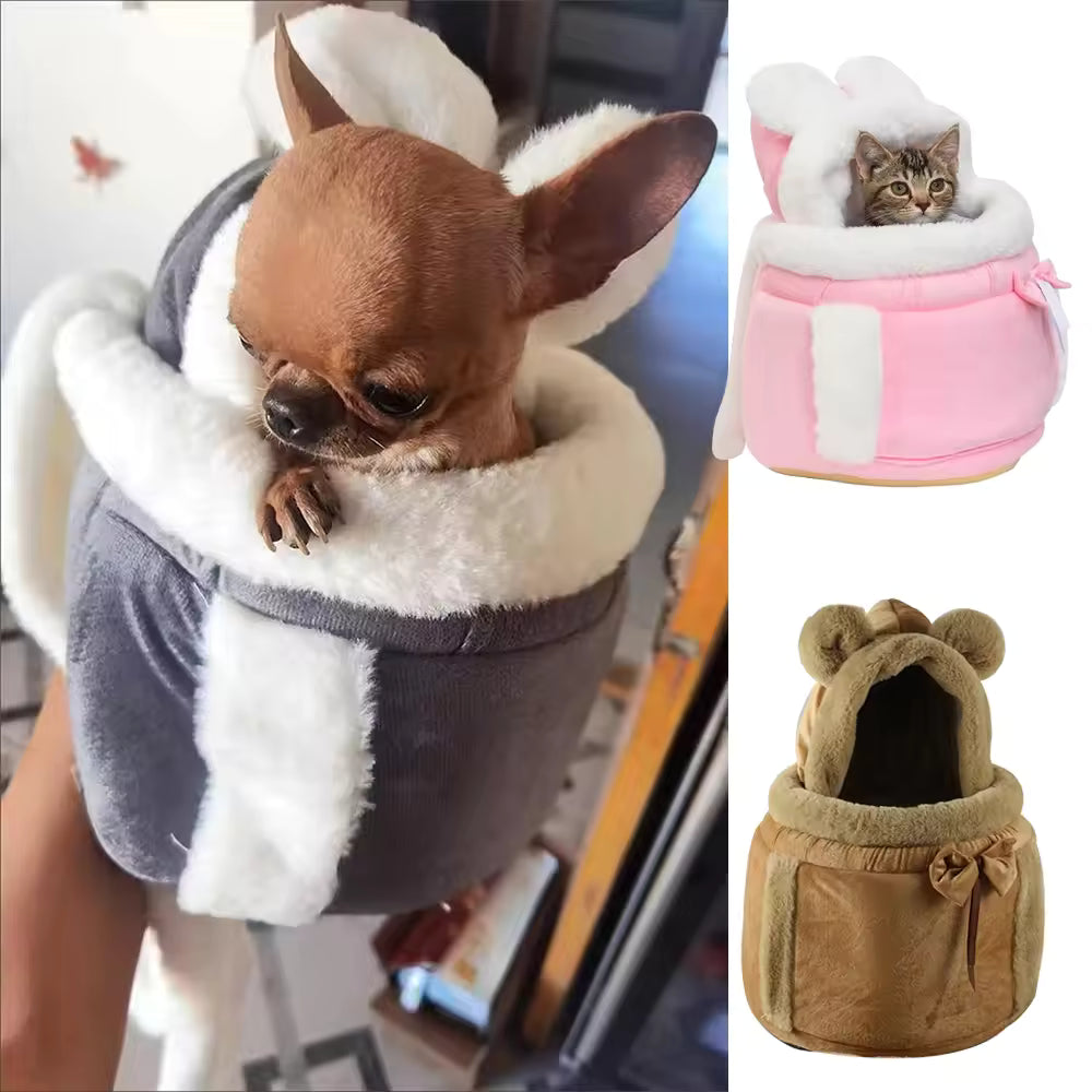 Comfortable Portable Pet Carrier Backpack Outdoor Travel Bag for Small Dogs, Puppies & Cats, Warm Winter Pet Carrier for Home & Outdoor Nest