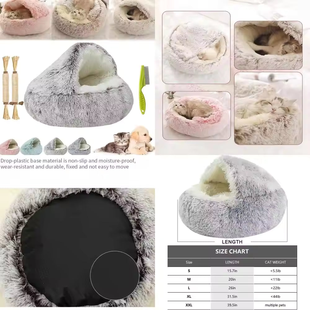 Olvys Cozy Cocoon Pet Bed Comfortable Round Dog & Cat Bed, Medium Size, Washable, Soft Plush Sleeping Pet Bed