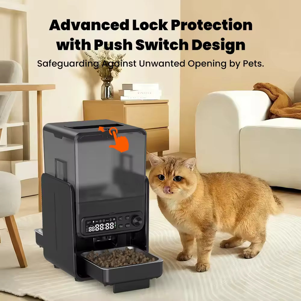 Automatic Smart Pet Feeder for Cats & Dogs, Programmable Food Dispenser, Timed and Quantitative Feeding with Slow Feed Mode for Healthy Diet