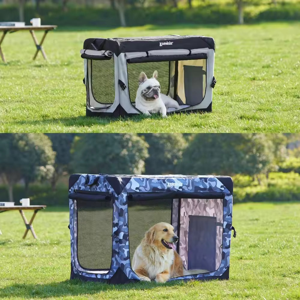 30 Inch Foldable Soft Dog Crate for Medium Dogs Portable Travel Kennel with Breathable Mesh Indoor/Outdoor Pet Carrier