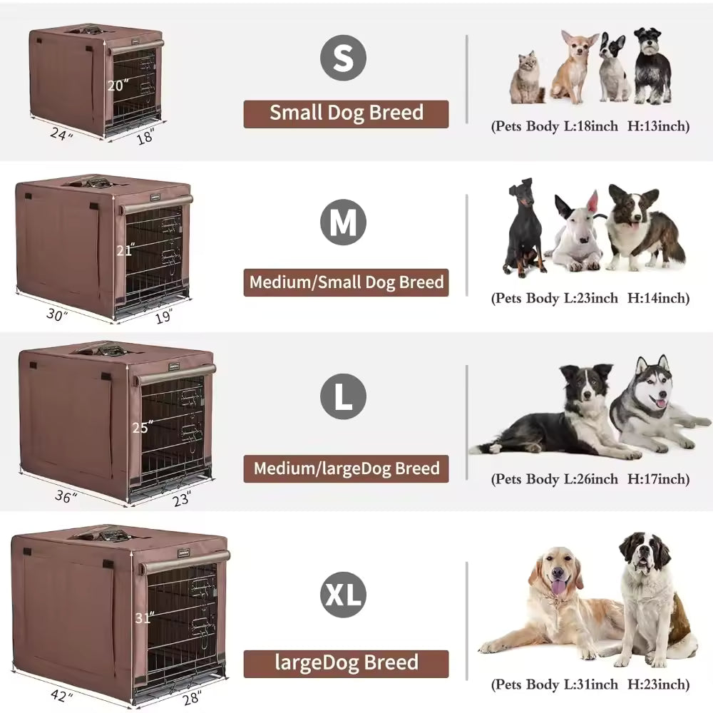Collapsible Metal Crate for Small Dogs & Cats, Double Door Kennel with Removable Tray, Portable Pet Cage (24x18x20 Inches)