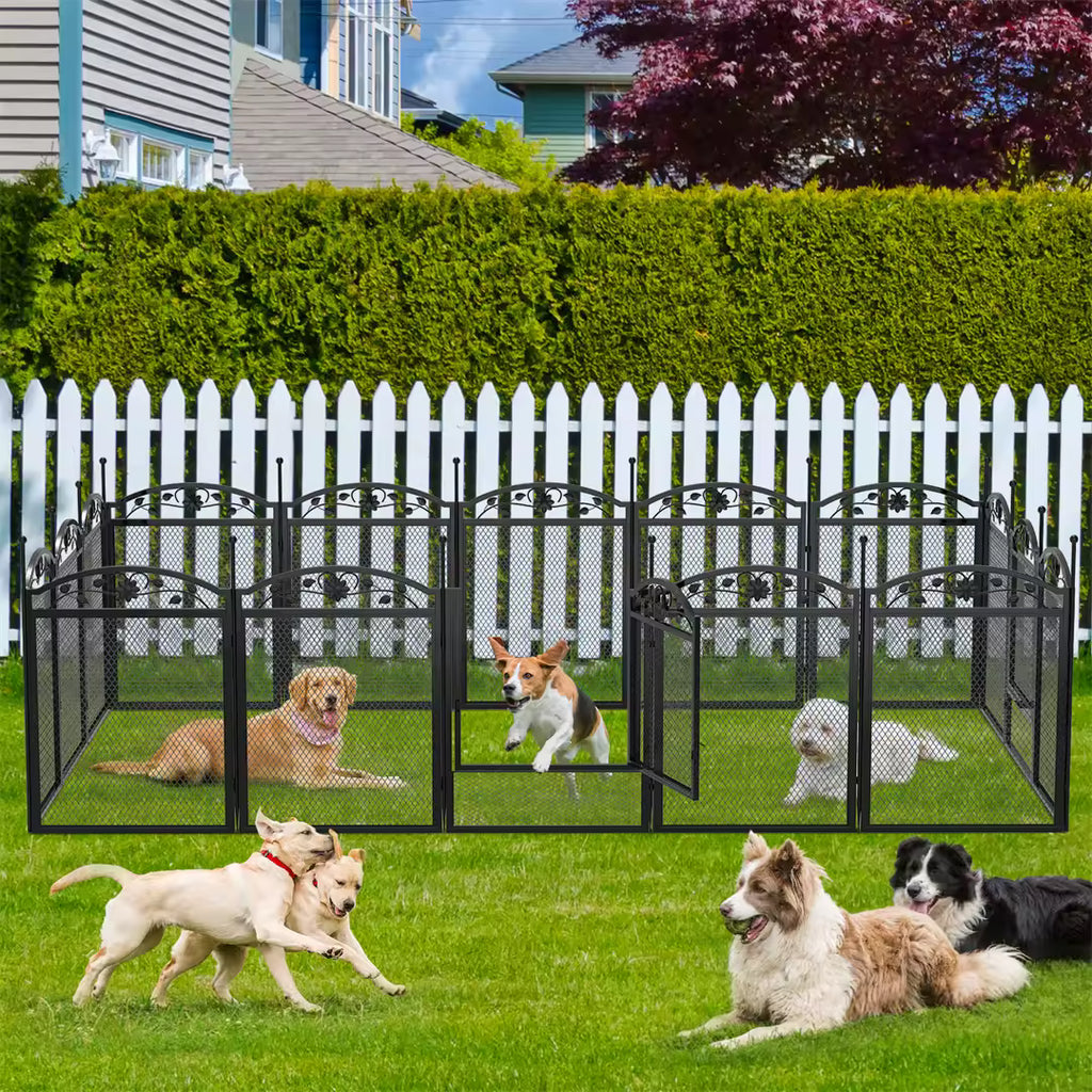Foldable Heavy-Duty 8-Panel Dog Playpen – Indoor/Outdoor Puppy Fence & Pet Enclosure with Waterproof Whelping and Training Pad