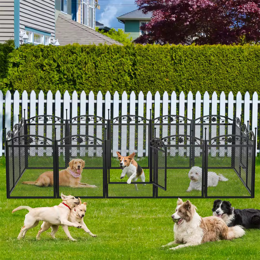 Foldable Heavy-Duty 8-Panel Dog Playpen – Indoor/Outdoor Puppy Fence & Pet Enclosure with Waterproof Whelping and Training Pad