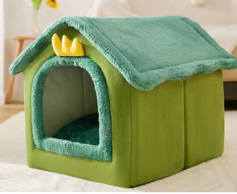 Dog Kennel Indoor Warm Soft Comfortable Puppy House Removable Small Dog Bed Cave, Winter Warm Pet Sleeping Mat, Portable Cozy Pet Bed