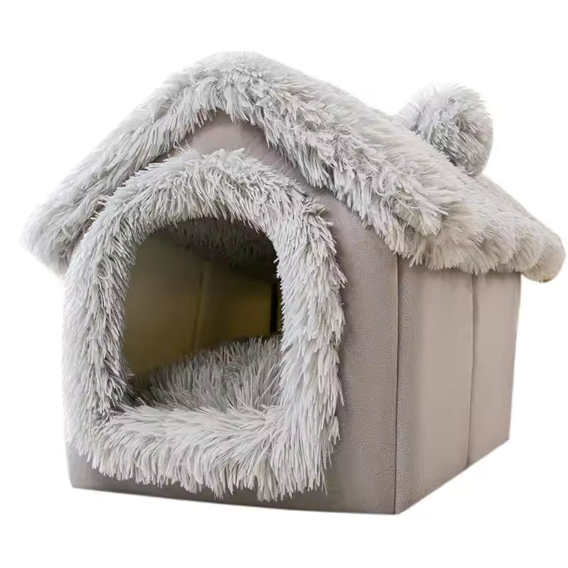 Dog Kennel Indoor Warm Soft Comfortable Puppy House Removable Small Dog Bed Cave, Winter Warm Pet Sleeping Mat, Portable Cozy Pet Bed