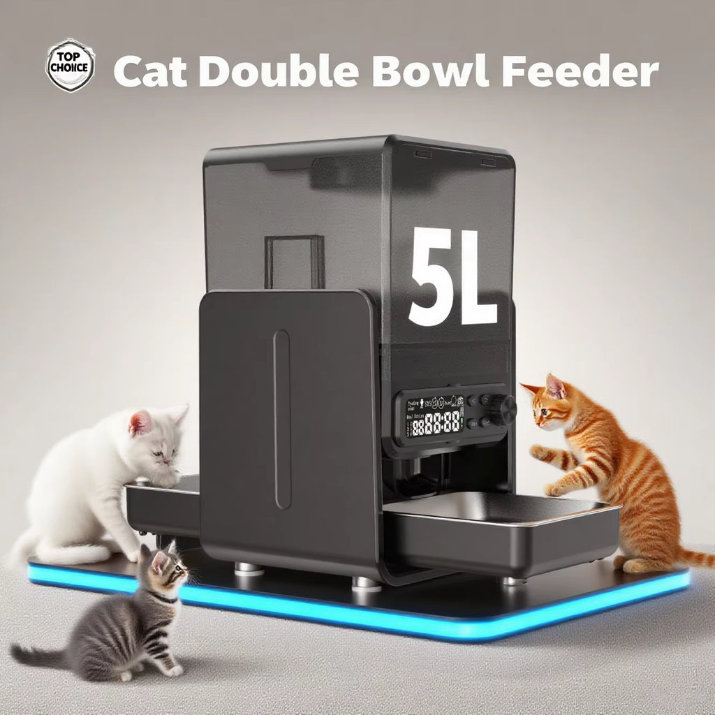 Automatic Smart Pet Feeder for Cats & Dogs, Programmable Food Dispenser, Timed and Quantitative Feeding with Slow Feed Mode for Healthy Diet