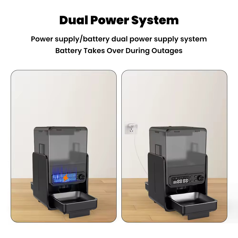 Automatic Smart Pet Feeder for Cats & Dogs, Programmable Food Dispenser, Timed and Quantitative Feeding with Slow Feed Mode for Healthy Diet