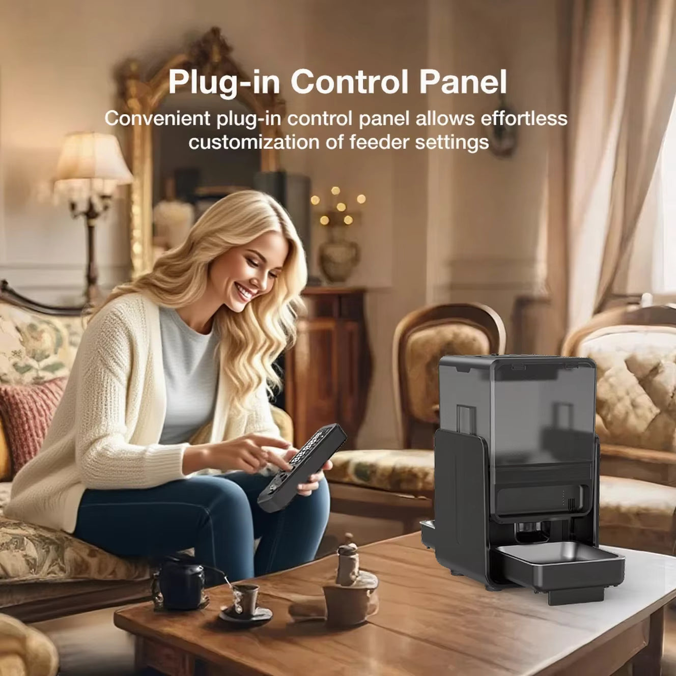 Automatic Smart Pet Feeder for Cats & Dogs, Programmable Food Dispenser, Timed and Quantitative Feeding with Slow Feed Mode for Healthy Diet