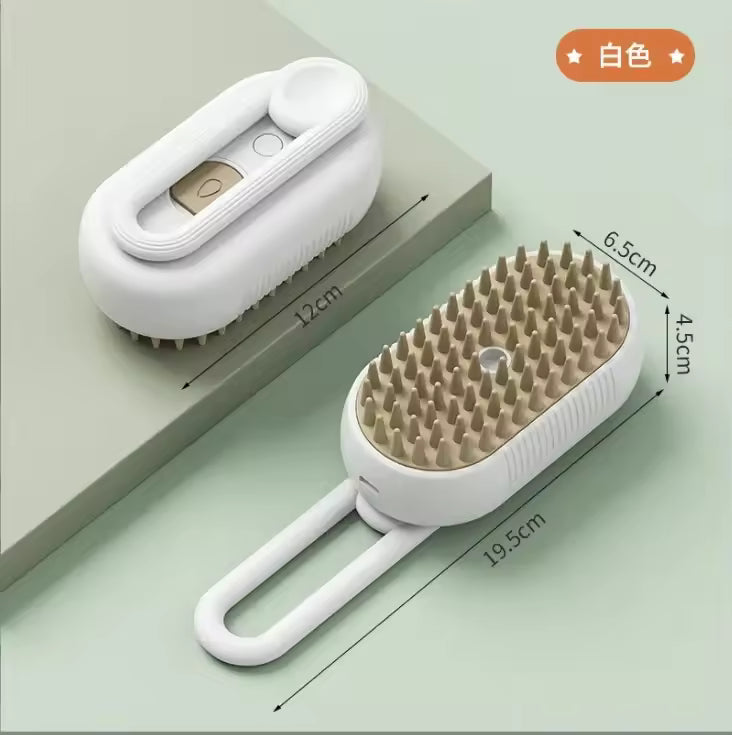 Pet Spray Comb for Cats & Dogs – Hair Removal, Electric Massage Grooming Brush, One-Key Spray, Anti-Flying, Cleans and Soothes Pet Hair