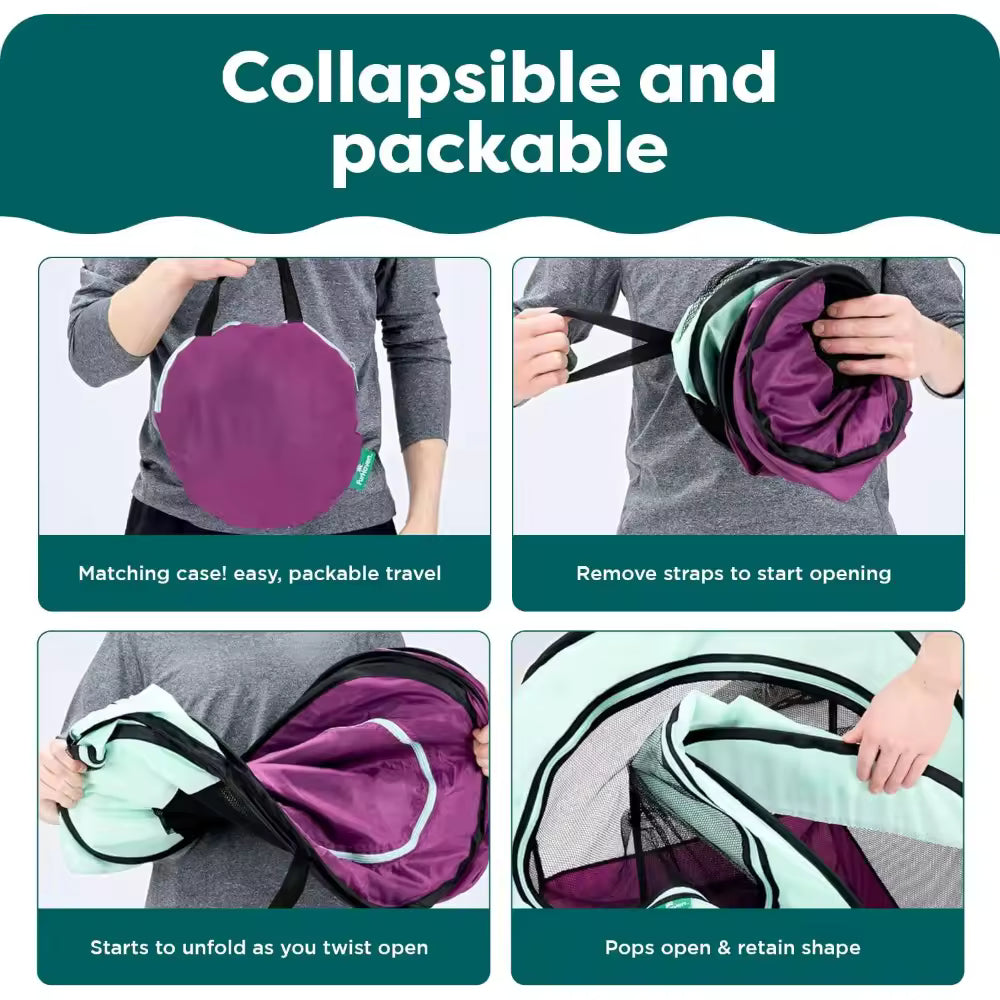 Extra Large Foldable Portable Pet Playpen for Dogs & Cats Indoor/Outdoor Enclosure with Mesh Sides