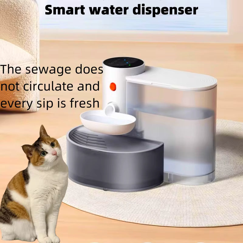 Automatic Smart Dump Pet Water Dispenser, Rechargeable Running Water Fountain for Dogs and Cats