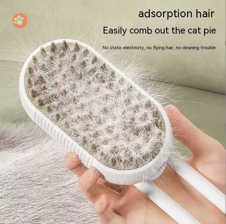 Pet Spray Comb for Cats & Dogs – Hair Removal, Electric Massage Grooming Brush, One-Key Spray, Anti-Flying, Cleans and Soothes Pet Hair