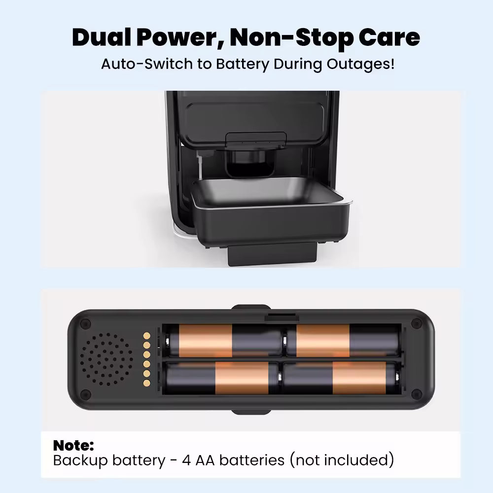 Automatic Smart Pet Feeder for Cats & Dogs, Programmable Food Dispenser, Timed and Quantitative Feeding with Slow Feed Mode for Healthy Diet