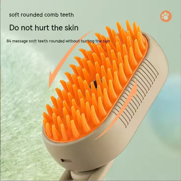 Pet Spray Comb for Cats & Dogs – Hair Removal, Electric Massage Grooming Brush, One-Key Spray, Anti-Flying, Cleans and Soothes Pet Hair