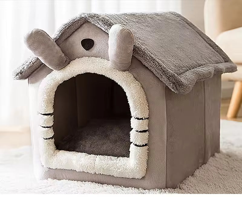Dog Kennel Indoor Warm Soft Comfortable Puppy House Removable Small Dog Bed Cave, Winter Warm Pet Sleeping Mat, Portable Cozy Pet Bed
