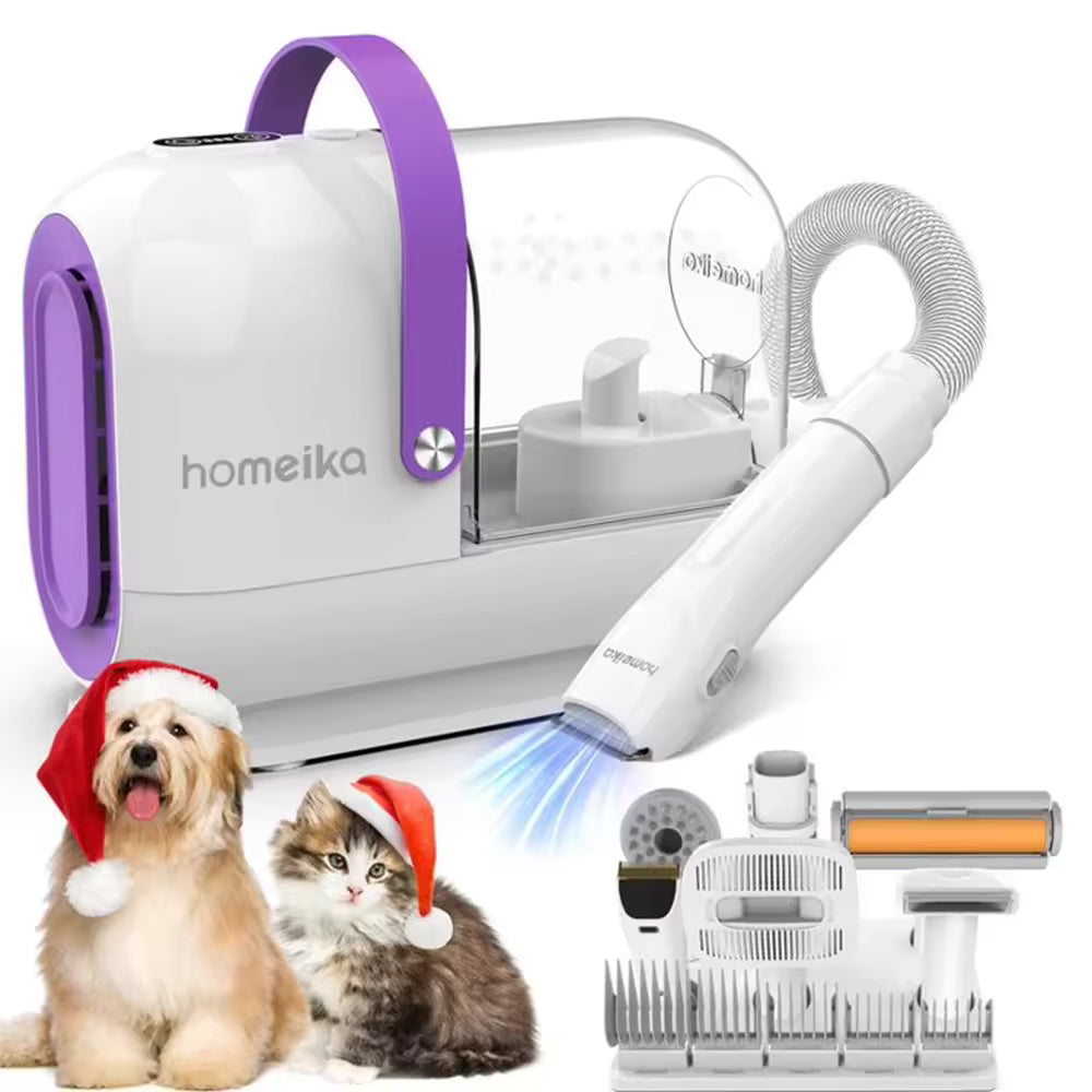 Homeika Pet Grooming Kit- 3L Dog Hair Vacuum with 99% Suction, Quiet Groomer for Dogs & Cats, Includes Hair Removal Brush