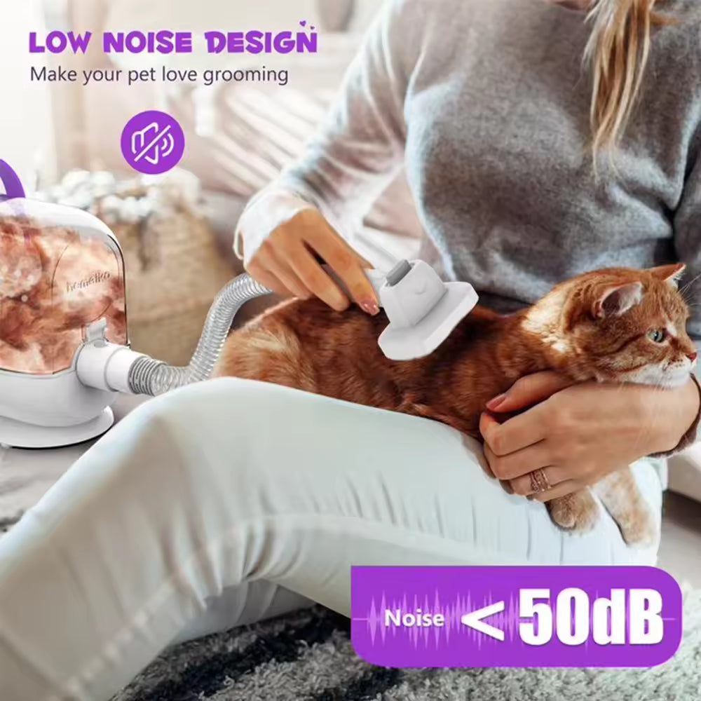 Homeika Pet Grooming Kit- 3L Dog Hair Vacuum with 99% Suction, Quiet Groomer for Dogs & Cats, Includes Hair Removal Brush