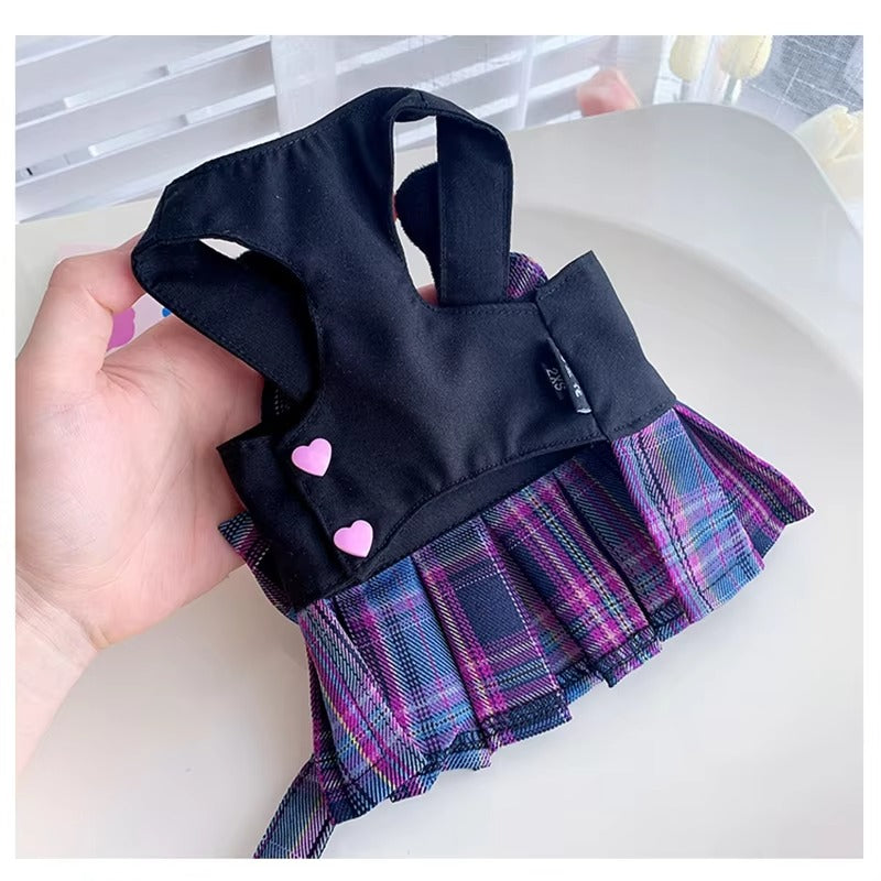 Elegant Purple Bow Dress Harness Set, Comfortable Pet Walking Harness, Perfect for Small Dogs and Fashion Pets