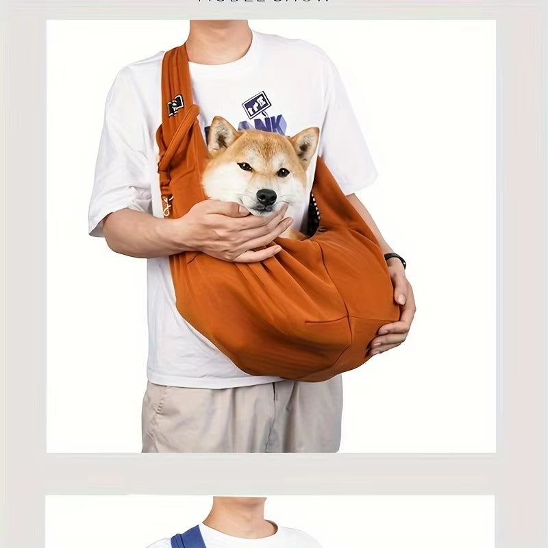 Foldable Pet Sling Carrier for Dogs, Ergonomic Shoulder Sling with Breathable Mesh, Adjustable Strap & Comfortable Travel Design