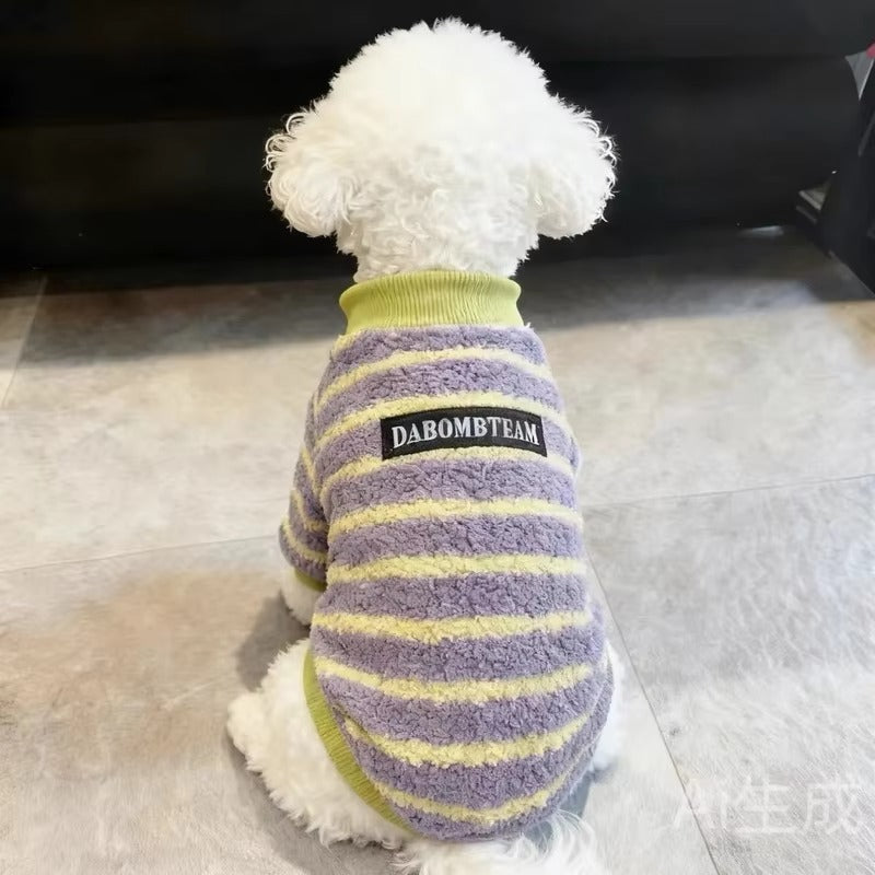 Comfortable Stylish Warm Thick Fleece Dog Cloth for Winter Soft Insulated Pet Outfit for Outdoor Walks