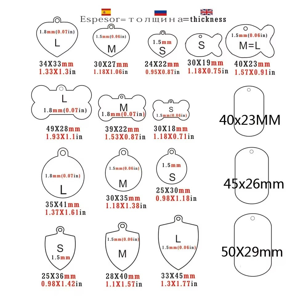 Customizable Dog ID Tag – Engraved Pet Name Tag with Contact Info, Identification Tag for Dogs and Cats