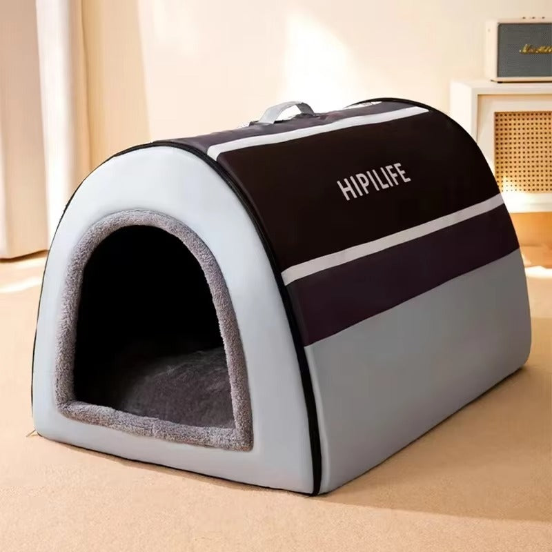 Comfortable Warm Removable Dog House Indoor Pet Shelter, Soft Insulated Dog Bed for Small & Medium Dogs, Washable and Portable