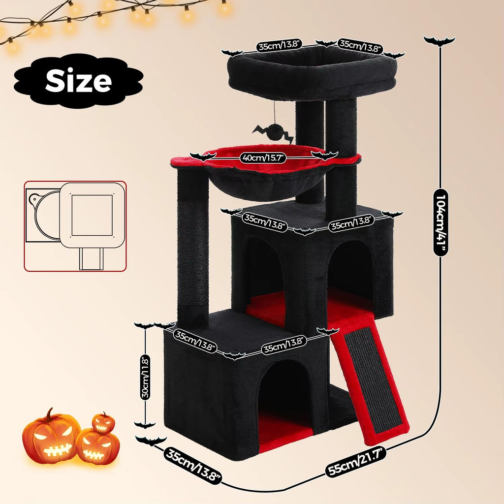 Large Multi-Platform Cat Tree with Multiple Levels, Scratching Posts, Stable Activity Center for Kittens & Adult Cats