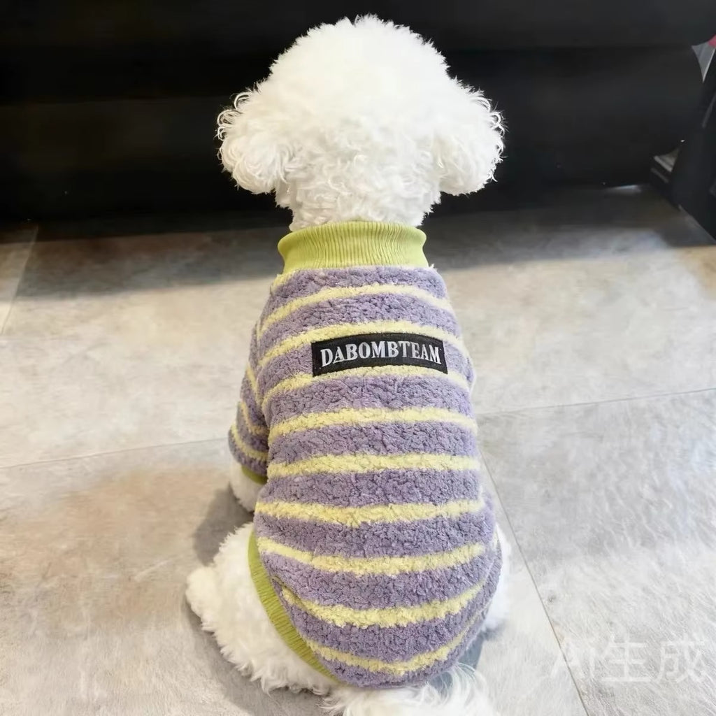 Comfortable Stylish Warm Thick Fleece Dog Cloth for Winter Soft Insulated Pet Outfit for Outdoor Walks