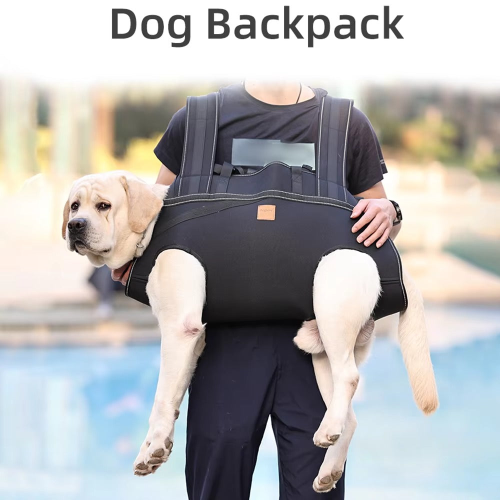 Adjustable Large Dog Backpack Sling Harness, Lightweight and Comfortable Pet Carrier for Hiking, Travel, and Daily Walks