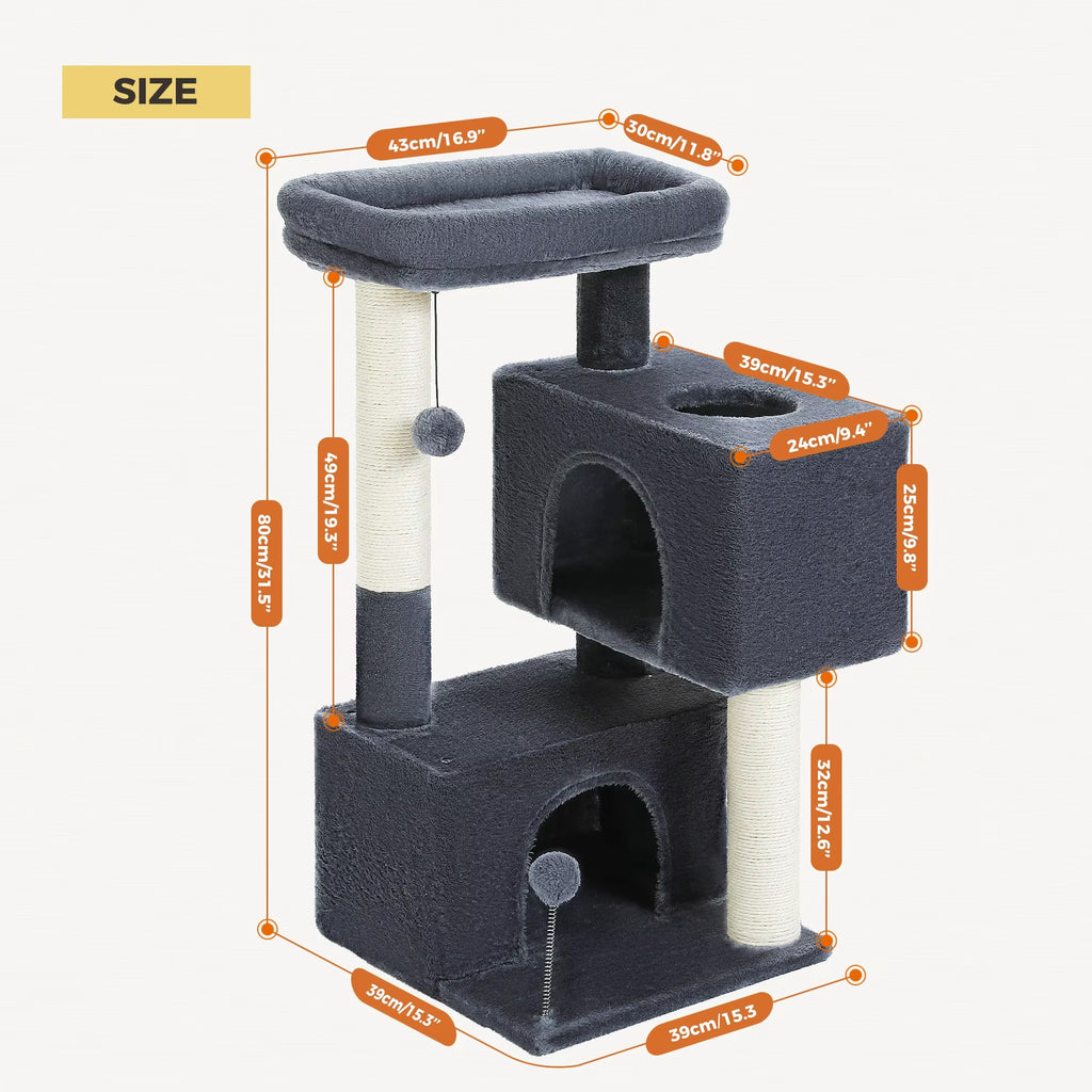 Large Multi-Platform Cat Tree with Multiple Levels, Scratching Posts, Stable Activity Center for Kittens & Adult Cats
