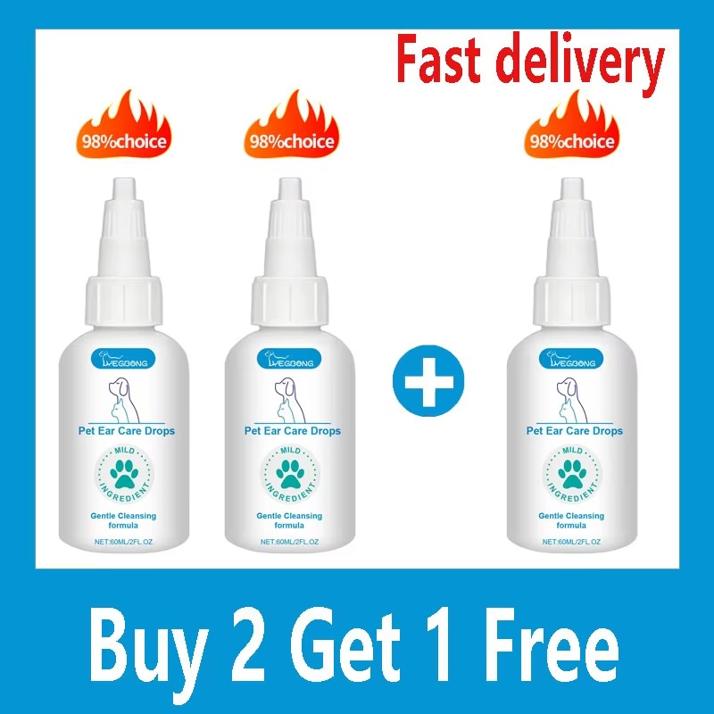 Effective Dog Ear Cleaning Solution – Safe for Dogs and Puppies, Removes Dirt, Wax, and Odor for Healthy Ears