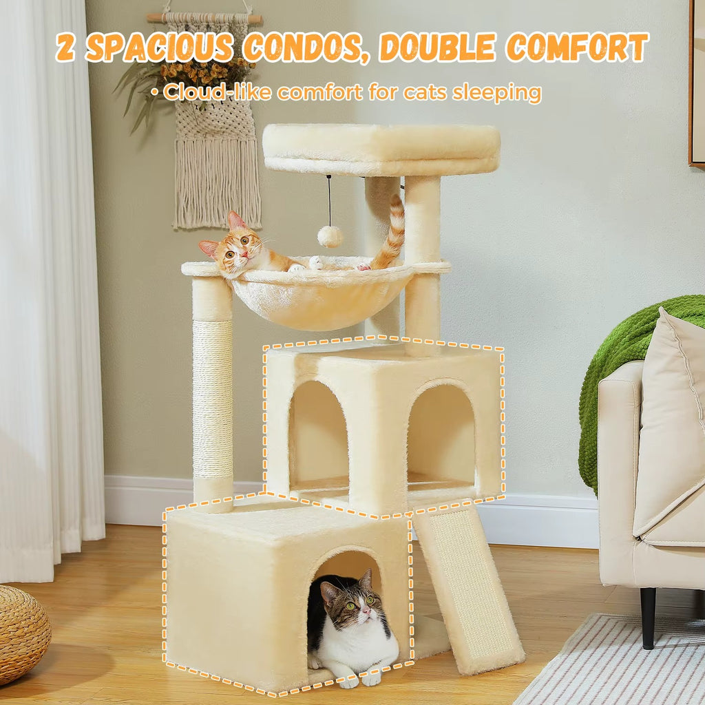 Large Multi-Platform Cat Tree with Multiple Levels, Scratching Posts, Stable Activity Center for Kittens & Adult Cats