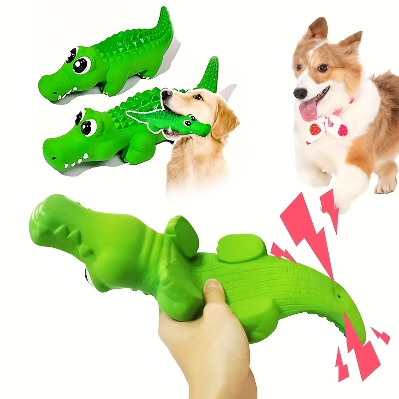Squeaky Crocodile Rubber Toy