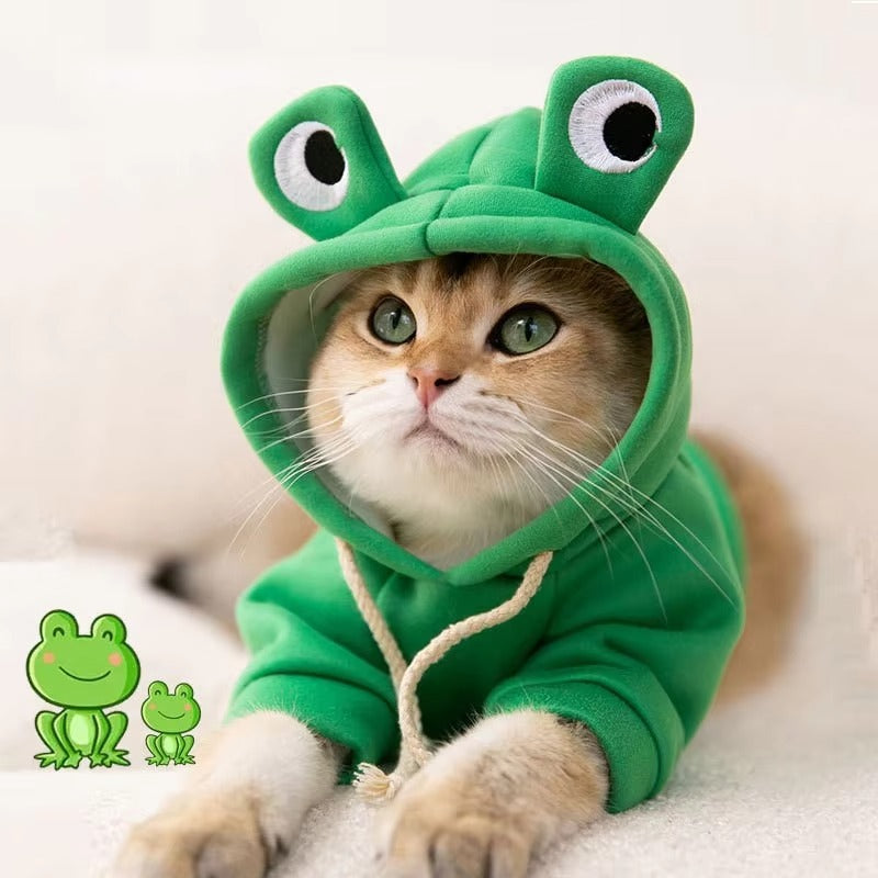 Winter Fleece Cosplay Sweatshirt Dog & Cat Warm Pet Clothing for Cute Indoor & Outdoor Wear