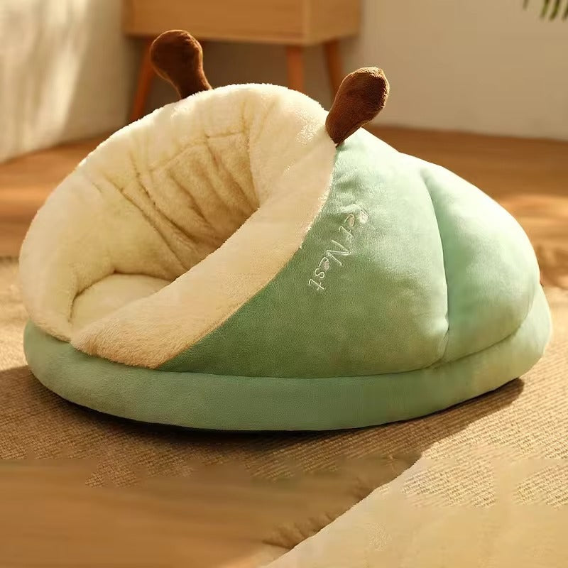 Small Dog Slipper Plush House Bed Adorable Pet House for Puppies & Kittens, Warm Cozy Indoor Dog Cave, Soft Comfy Sleep Nest