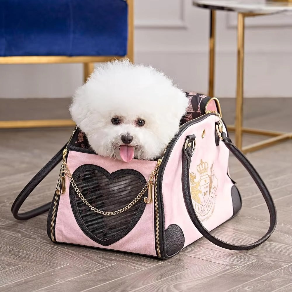 Portable Pink Pet Carrier, Lightweight and Comfortable Cute Travel Bag for Small Dogs, Cats and Puppies