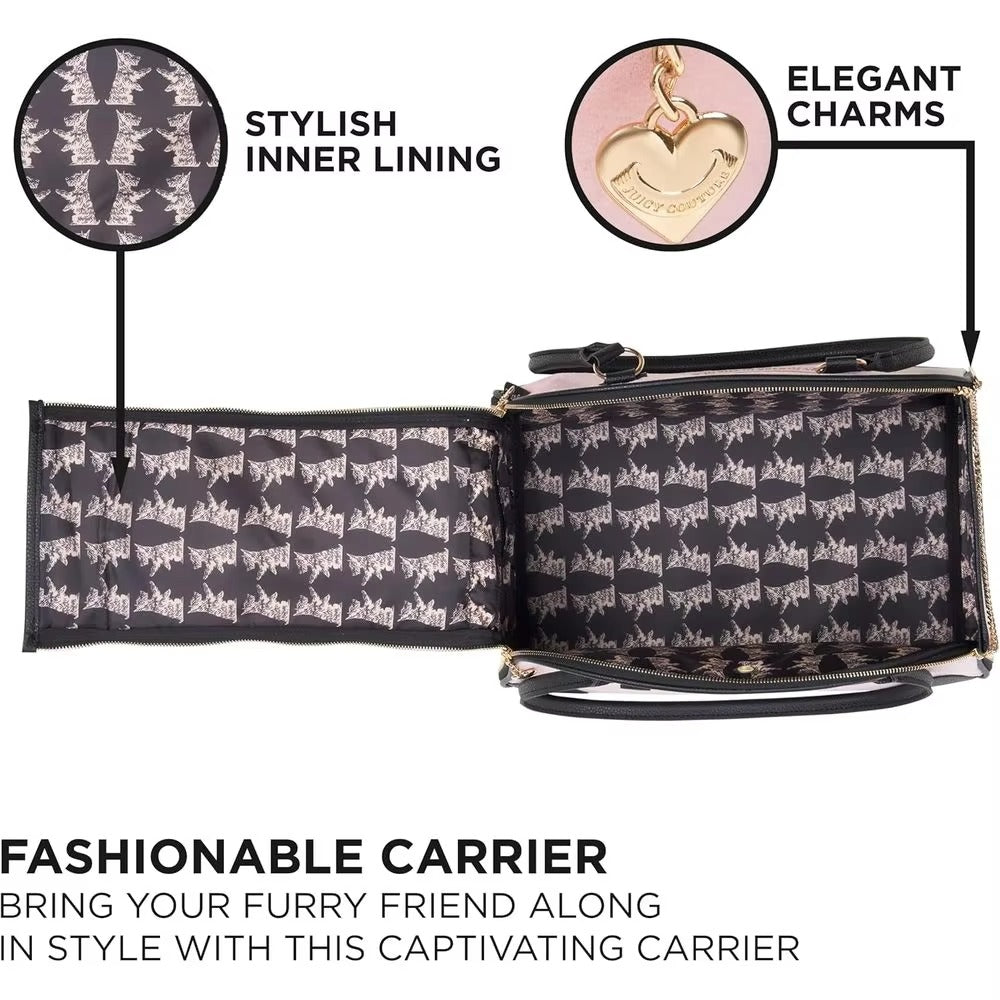 Portable Pink Pet Carrier, Lightweight and Comfortable Cute Travel Bag for Small Dogs, Cats and Puppies