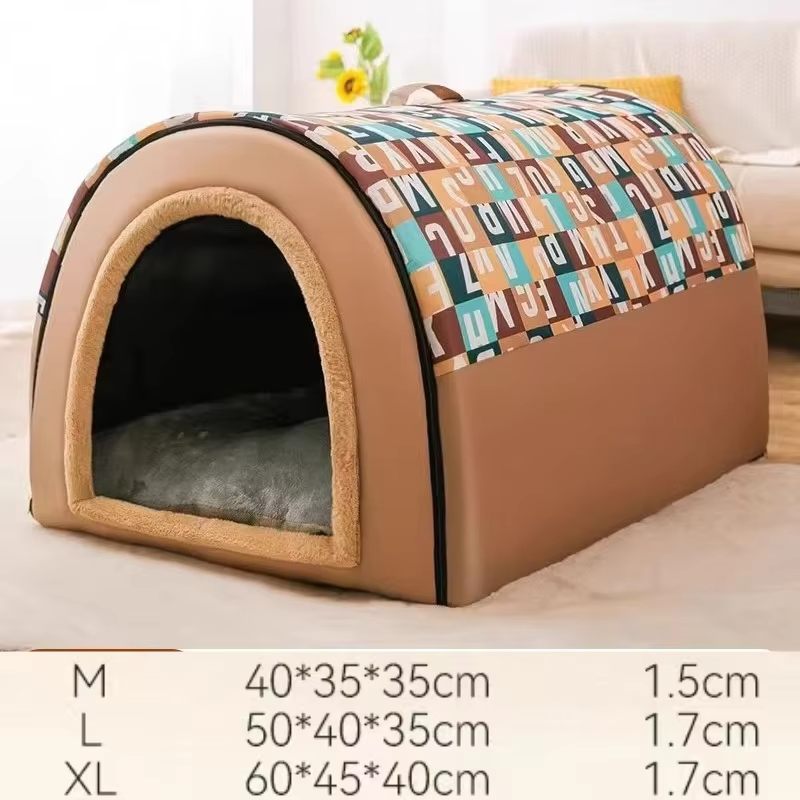 Comfortable Warm Removable Dog House Indoor Pet Shelter, Soft Insulated Dog Bed for Small & Medium Dogs, Washable and Portable