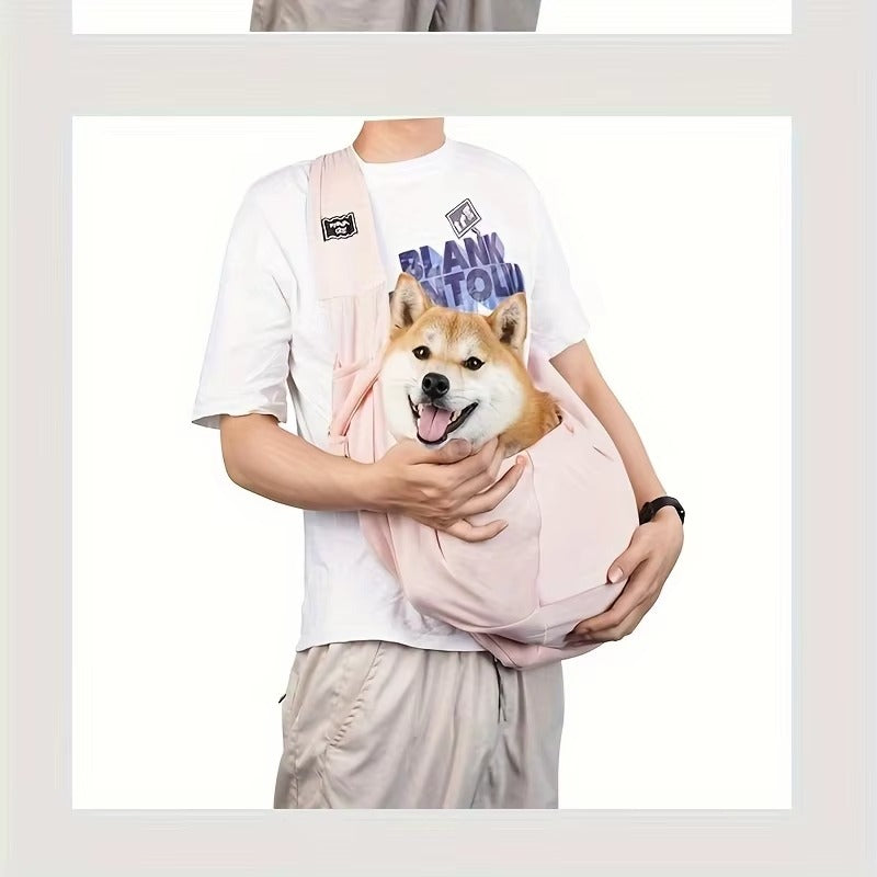 Foldable Pet Sling Carrier for Dogs, Ergonomic Shoulder Sling with Breathable Mesh, Adjustable Strap & Comfortable Travel Design