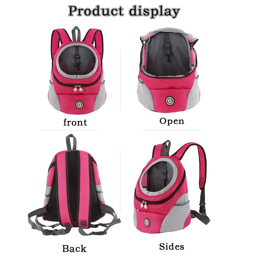 Front Pet Carrier Backpack for Small Dogs & Cats, Breathable, Hands-Free Travel Pack with Safety Straps, Comfortable Travel Design