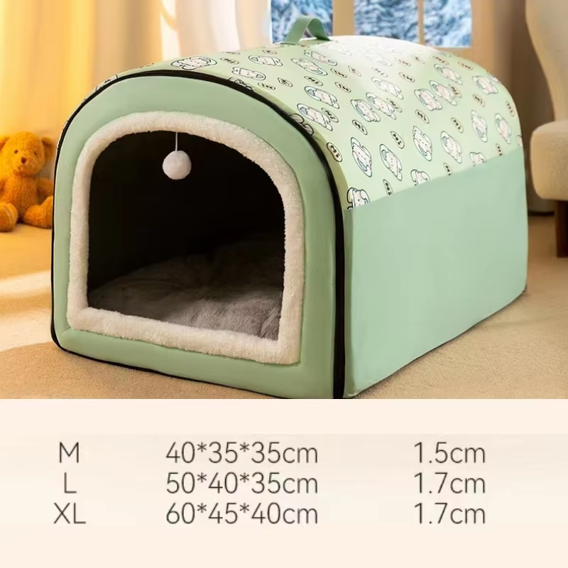 Comfortable Warm Removable Dog House Indoor Pet Shelter, Soft Insulated Dog Bed for Small & Medium Dogs, Washable and Portable