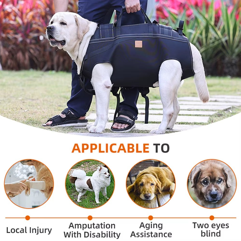 Adjustable Large Dog Backpack Sling Harness, Lightweight and Comfortable Pet Carrier for Hiking, Travel, and Daily Walks