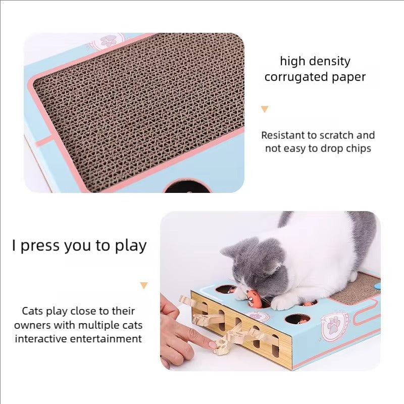 3 in 1 Cat Scratcher Maze Toy, Engaging Puzzle Tunnel, Interactive Cat Enrichment Toy for Play for Indoor Cats, Kittens & Energetic Pets