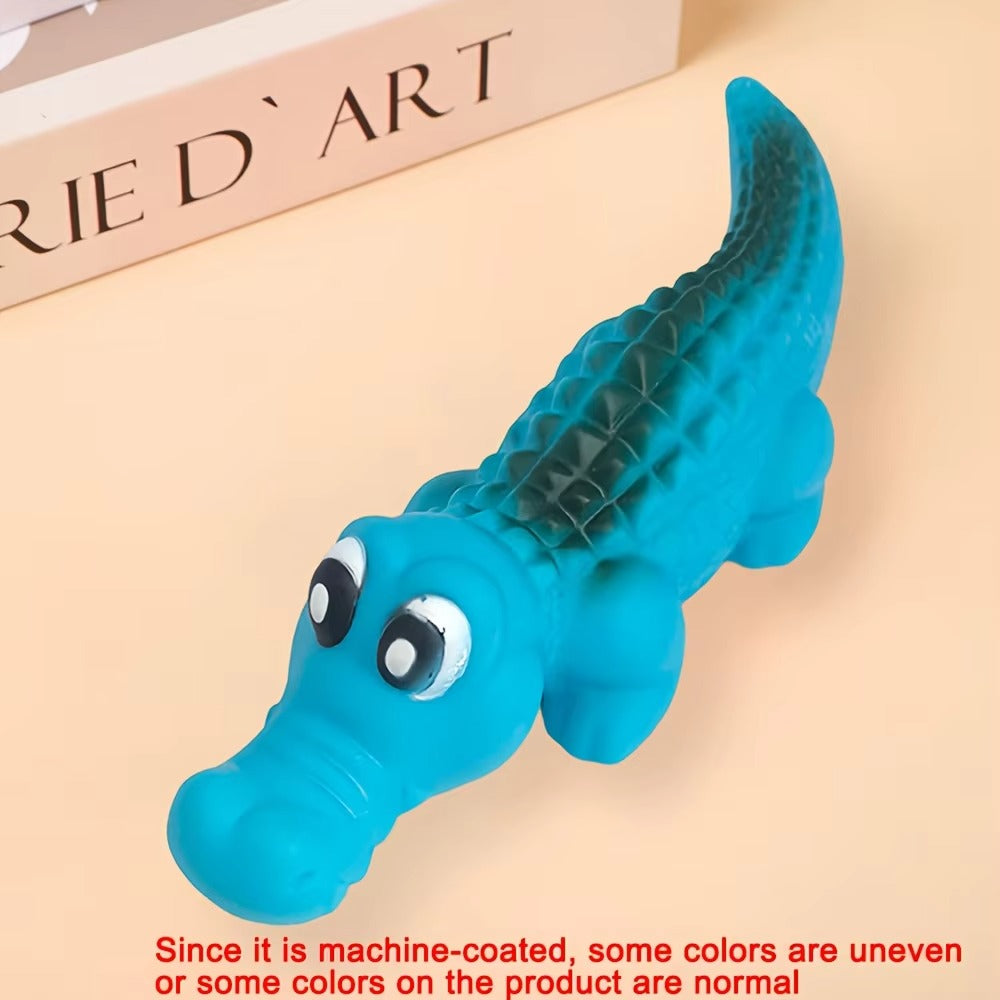 Squeaky Crocodile Rubber Toy