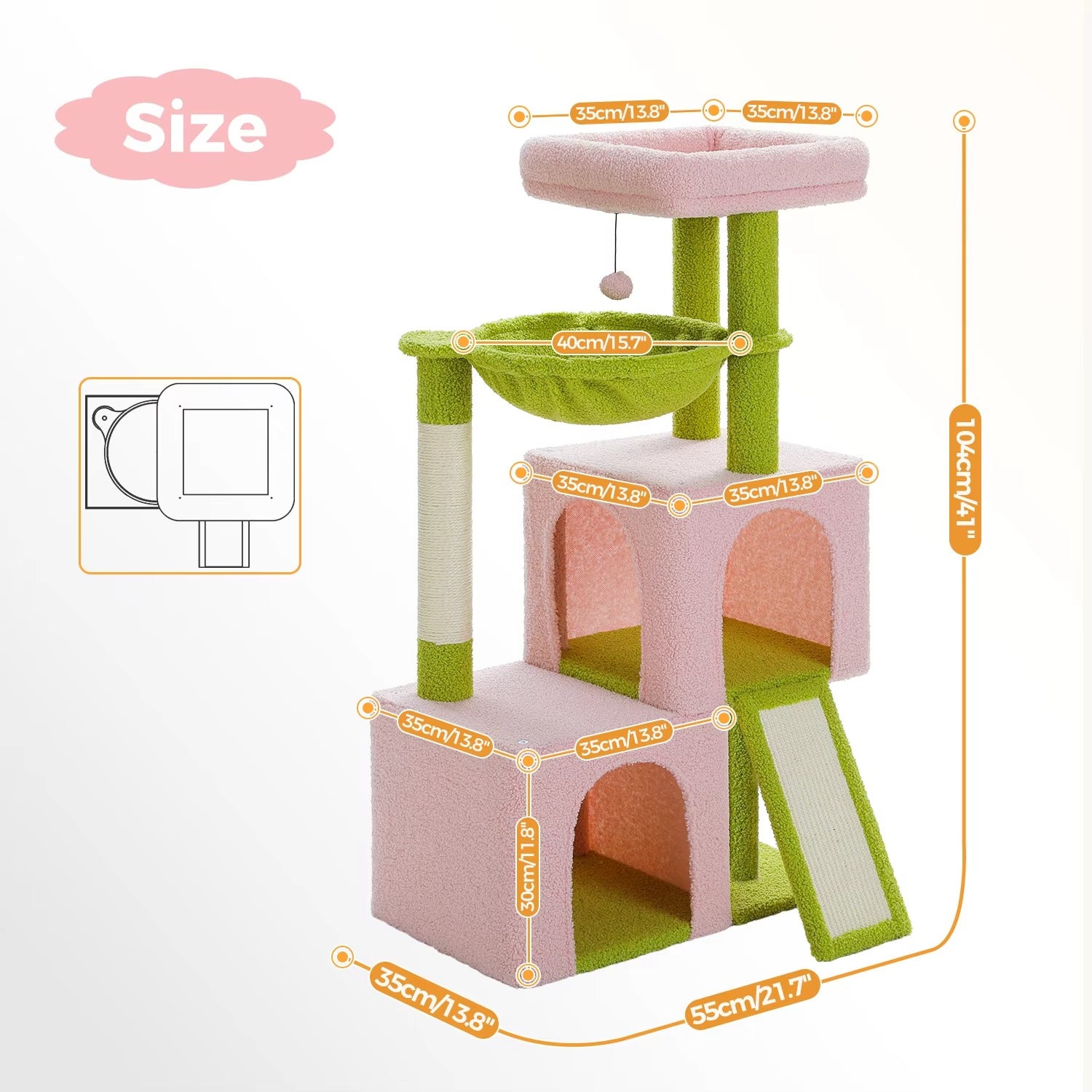 Large Multi-Platform Cat Tree with Multiple Levels, Scratching Posts, Stable Activity Center for Kittens & Adult Cats