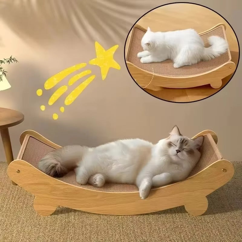 Dual-Surface Cat Bed Scratch Board, Multi-Purpose Indoor Scratcher and Comfortable Cat Bed, Protects Furniture, Play and Rest