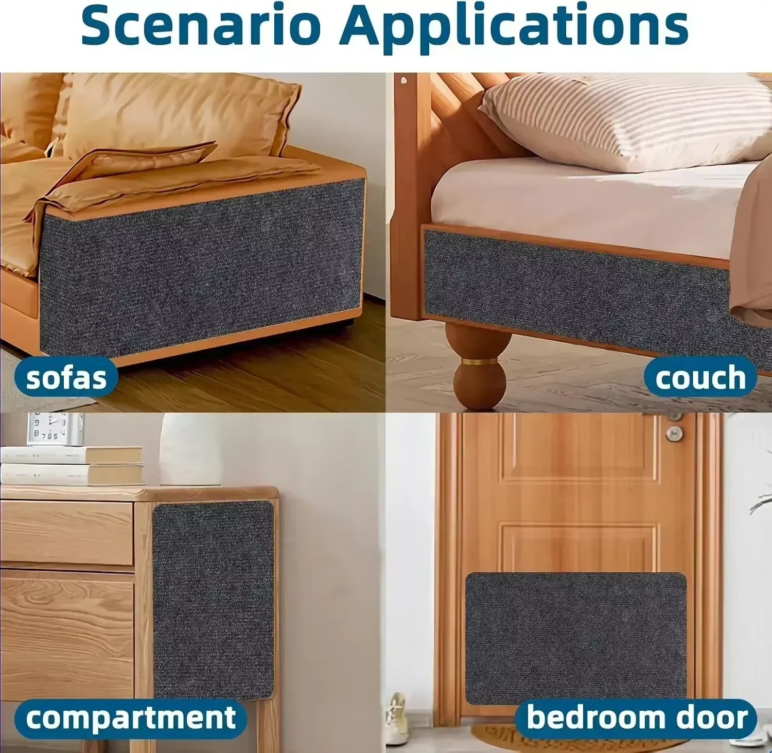 Indoor Cat Carpet Scratcher Pad, Self-Adhesive Pet Mat, Protects Furniture, Easy to Clean, Long-Lasting for Cats